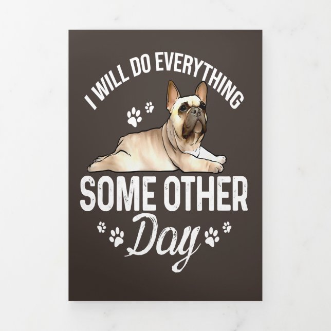 Faire-part Trois Volets Cadeaux pour femmes amateurs de chiens Bouledogues (Page de couverture)