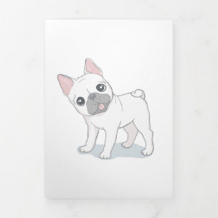Faire-part Trois Volets Chien mignon chiot Cadeau Pour Amoureux de les c