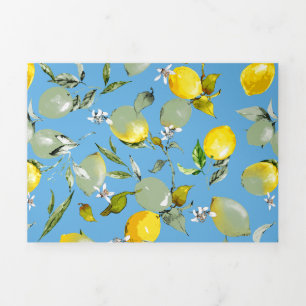 Faire-part Trois Volets citrons aquarelle 27