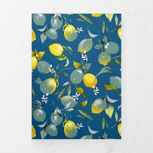 Faire-part Trois Volets citrons aquarelle 29