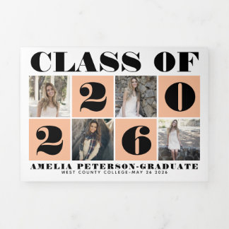 Faire-part Trois Volets Classe de typographie audacieuse de 2025 photo col