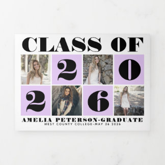 Faire-part Trois Volets Classe de typographie audacieuse de 2025 photo col
