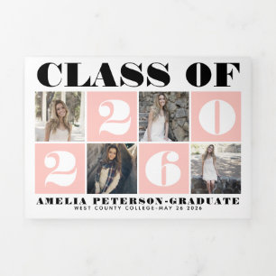 Faire-part Trois Volets Classe de typographie audacieuse de 2025 photo col