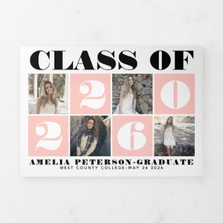 Faire-part Trois Volets Classe de typographie audacieuse de 2025 photo col