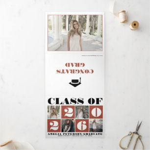 Faire-part Trois Volets Classe de typographie de 2023 photo collage terre 