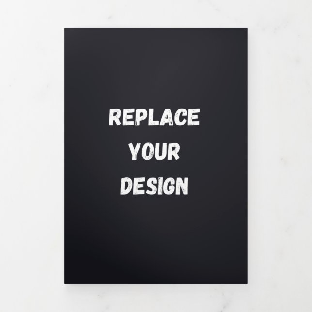 Faire-part Trois Volets Conception simple noire personnalisée Ajouter une  (Page de couverture)