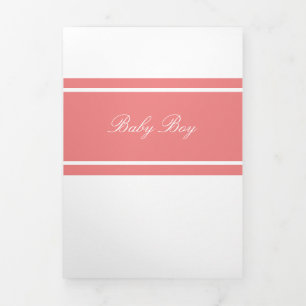 Faire-part Trois Volets Corail clair, 3 photo Collage bébé naissance