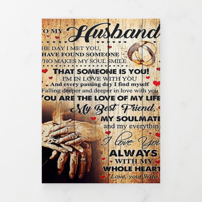 Faire-part Trois Volets Design de To My Husband | Love Letter Venin To Him (Page de couverture)