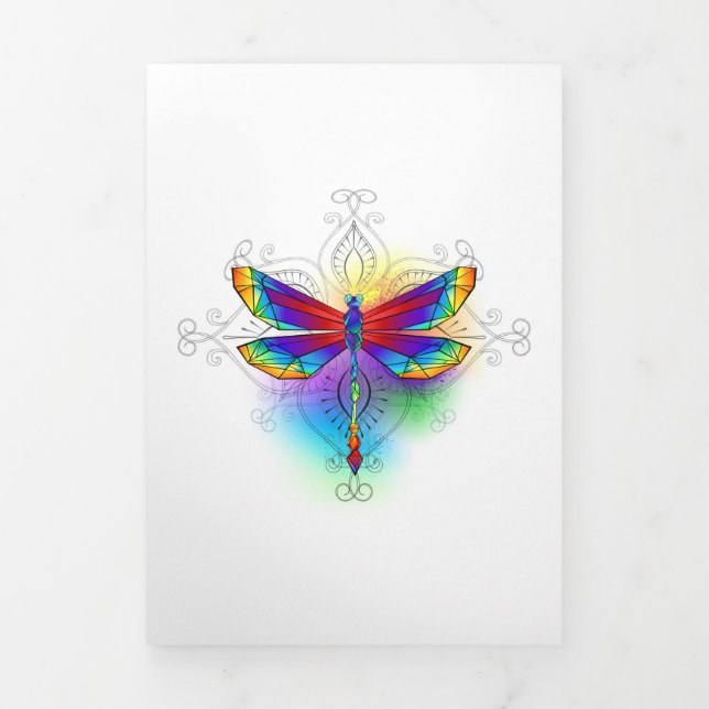 Faire-part Trois Volets Dragonfly en arc-en-ciel (Page de couverture)