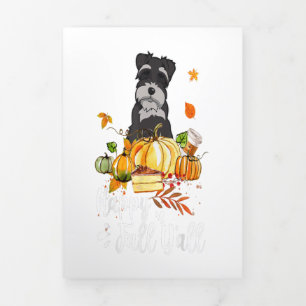 Faire-part Trois Volets Happy fall Yall Schnauzer Dog Thanksgiving