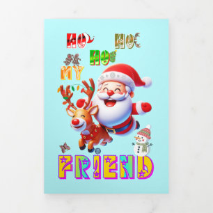 Faire-part Trois Volets Ho Ho Ho Mon Cher Ami