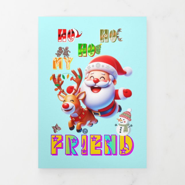 Faire-part Trois Volets Ho Ho Ho Mon Cher Ami (Page de couverture)