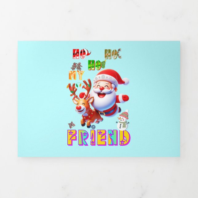 Faire-part Trois Volets Ho Ho Ho Mon Cher Ami (Page de couverture)