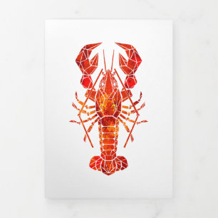 Faire-part Trois Volets Homard polygonal rouge