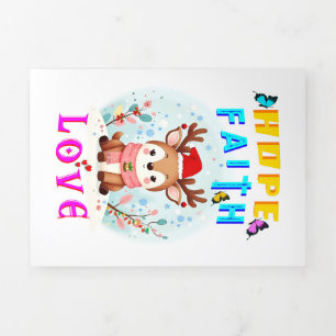 Faire-part Trois Volets Hope Faith Love
