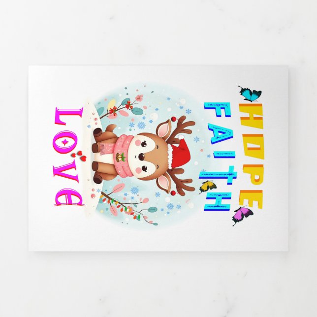Faire-part Trois Volets Hope Faith Love (Page de couverture)
