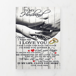 Faire-part Trois Volets Lettre à mon mari Migné présent