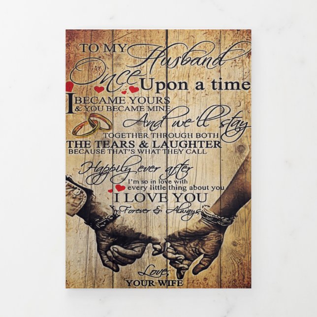 Faire-part Trois Volets Lettre à mon mari | Migné présent | Cadeau de papa (Page de couverture)