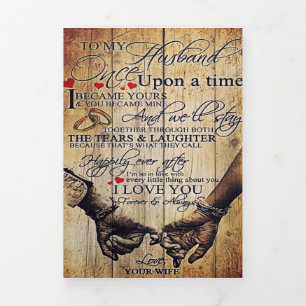 Faire-part Trois Volets Lettre à mon mari   Migné présent   Cadeau de papa