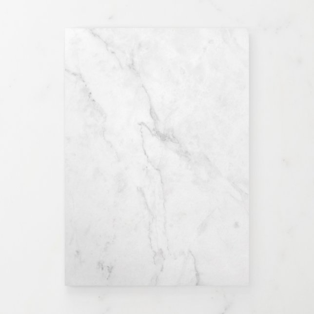 Faire-part Trois Volets Marbre Blanc (Page de couverture)