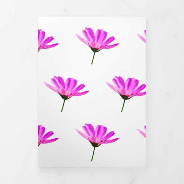Faire-part Trois Volets Marguerite rose  (Page de couverture)