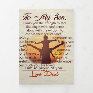 Faire-part Trois Volets Meilleur Cadeau Pour Son À mes citations Fils