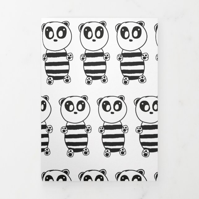 Faire-part Trois Volets Panda Kids (Page de couverture)
