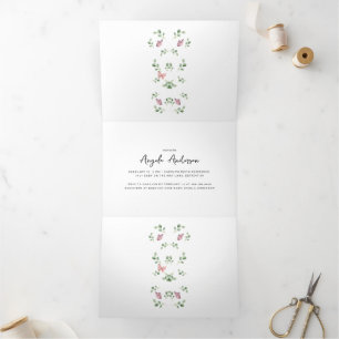 Faire-part Trois Volets Papillons Mignons Tout Autour Du Baby shower