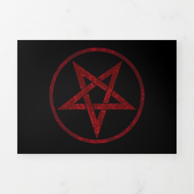 Faire-part Trois Volets Pentagram Red Devil (Page de couverture)