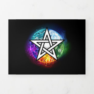 Faire-part Trois Volets pentagramme wiccan