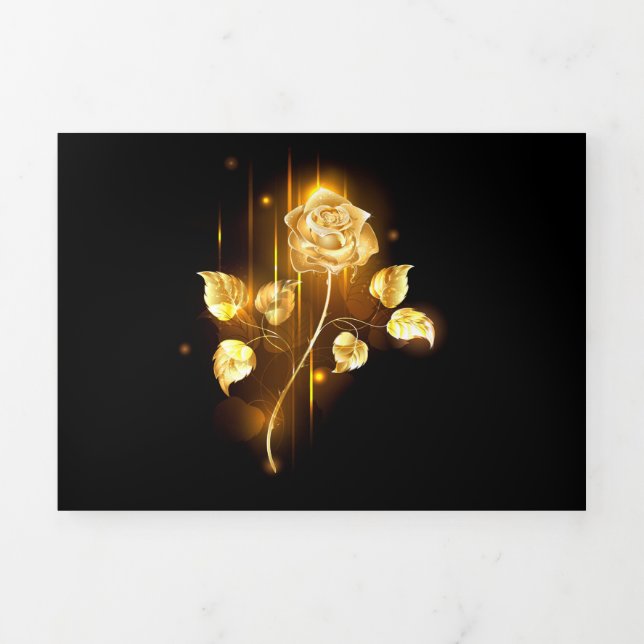 Faire-part Trois Volets Rose d'or ( rose d'or ) (Page de couverture)
