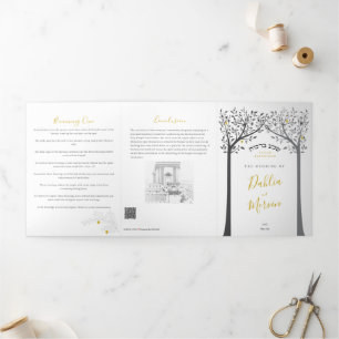 Faire-part Trois Volets Sheva Brachos ~ 7 Bénédictions de mariage juif