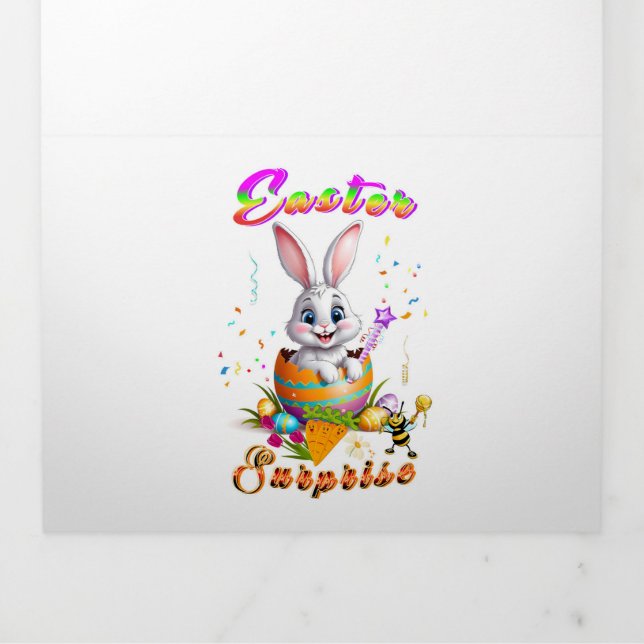 Faire-part Trois Volets Surprise de Pâques (Page de couverture)