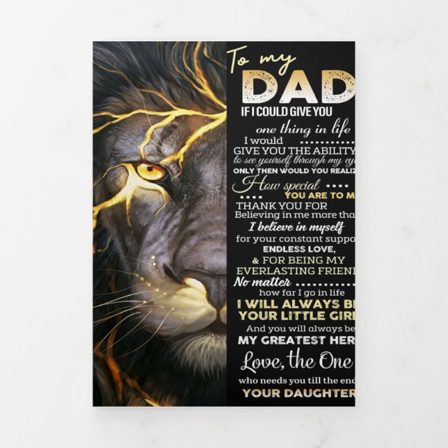 Faire-part Trois Volets To my dad | Adorable Letter | Lovely Gift (Page de couverture)