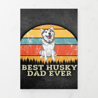 Faire-part Trois Volets Toile de Fête des pères Husky Dad