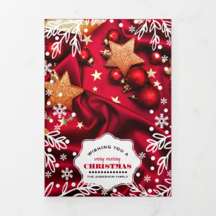 Faire-part Trois Volets Très Joyeux Noël. Vacances multiphoto