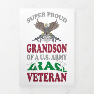 Faire-part Trois Volets Vintage Super Proud Grandson Of U.S Army Iraq Gift