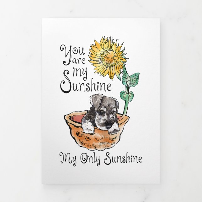 Faire-part Trois Volets Womens You Are My Sunshine Schnauzer (Page de couverture)