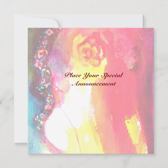 Faire-part TROISIÈME MASQUE boule mascarisée, or rouge jaune  (Devant)