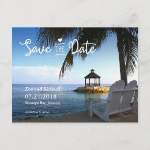 Faire-part Tropical Beach Enregistrer la date Carte postale