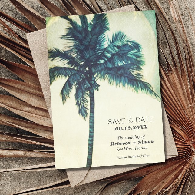 Faire-part Tropical Palm Digital Beach Wedding Save the Date (Créateur téléchargé)