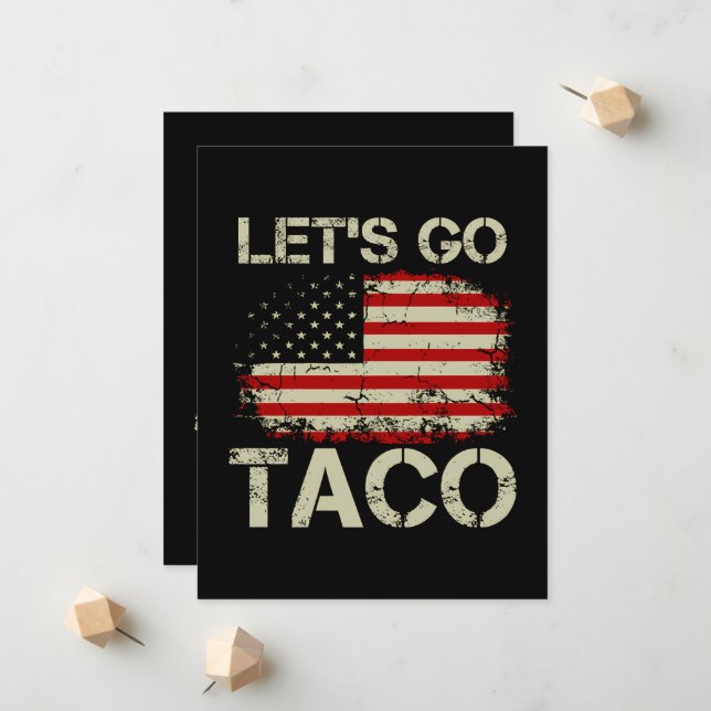 Faire-part Trump abandonne toujours Let's Go Taco (Devant/Arrière en situation)