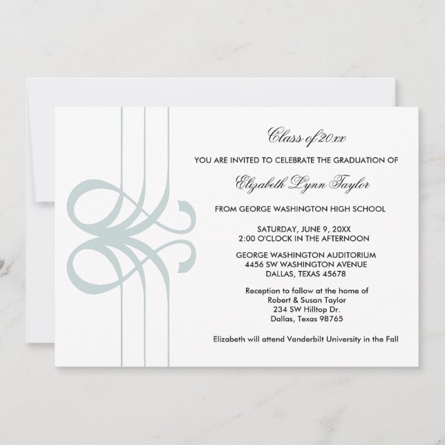 Faire-part turquoise Blue Graduation (Devant)