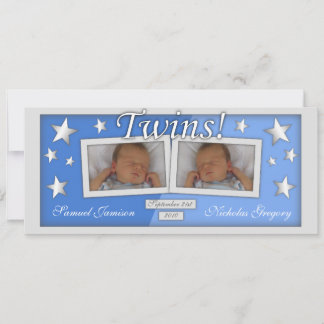 Faire-part Twins ~ Boys Annonces de naissance