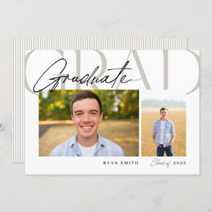 Faire-part Type de diplôme superposition 2 photos