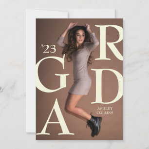 Faire-part Typographie GRAD Diplôme photo personnalisée
