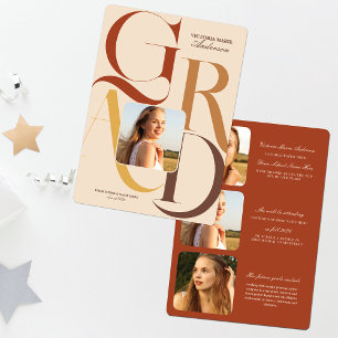 Faire-part Typographie Moderne de Grad Diplôme Diplôme de Pho