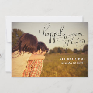 Faire-part Typographie moderne de mariage heureux pour toujou