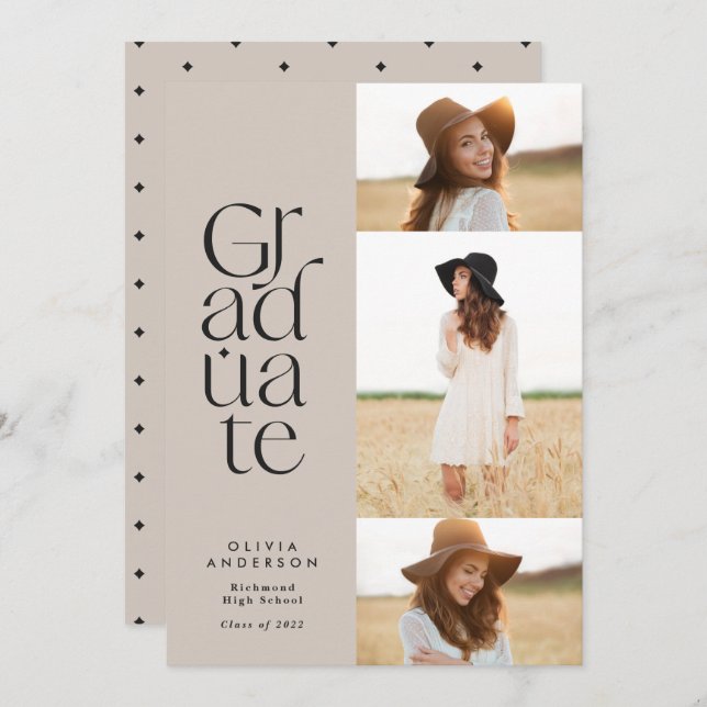 Faire-part Typographie moderne élégant élégant audacieux anno (Devant / Derrière)