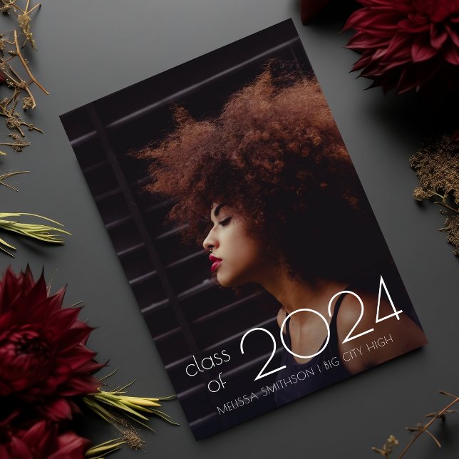 Faire-part Ultra minimal Photo moderne 2024 Graduation (Créateur téléchargé)
